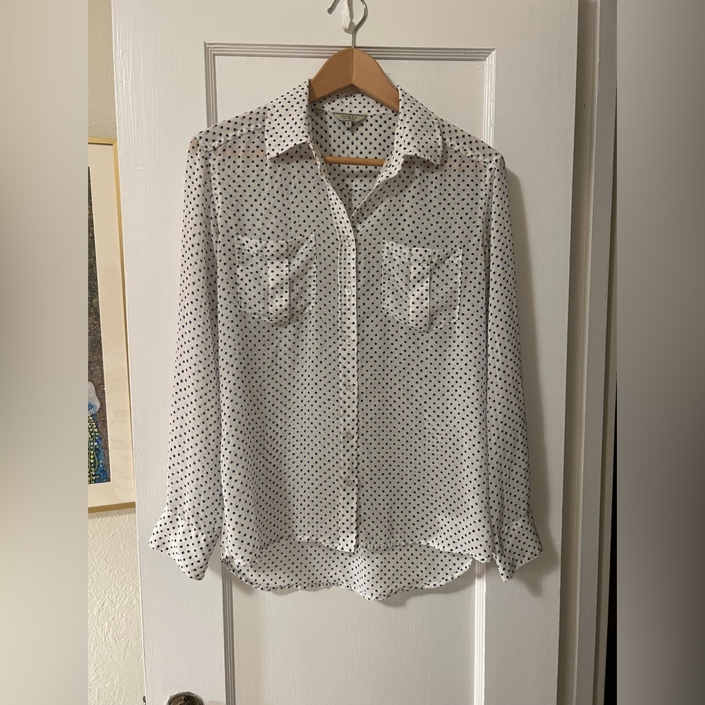 Guess Polka Dot Long Sleeve Button-up